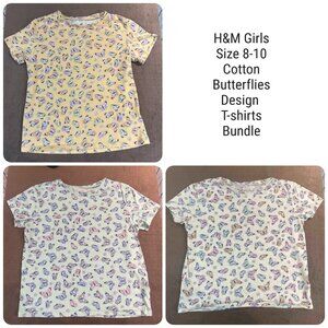 H&M Butterflies Print Girls Cotton T-Shirts Bundle (SKU: 174G)